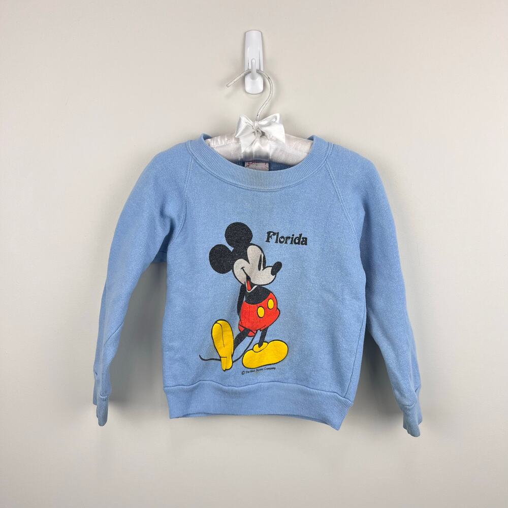Vintage Disney Mickey Mouse Blue Florida Sweatshirt 2-4